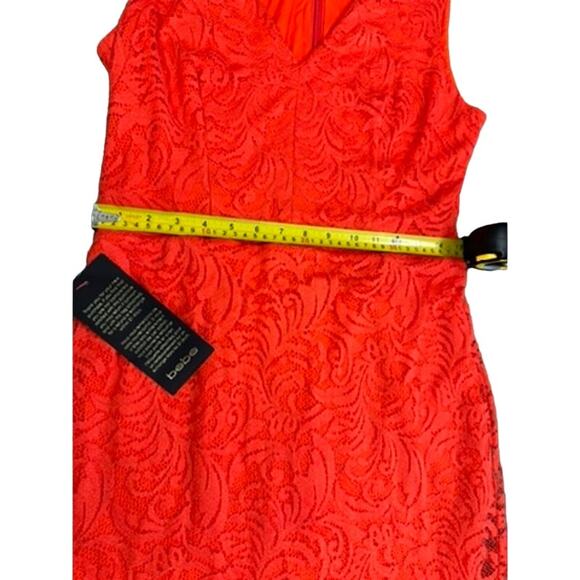 NWT!! "BEBE",Daniela,Red Lace,Midi dress,Sexy, Sleeveless, MSRP 129.00,Summer - Picture 9 of 13